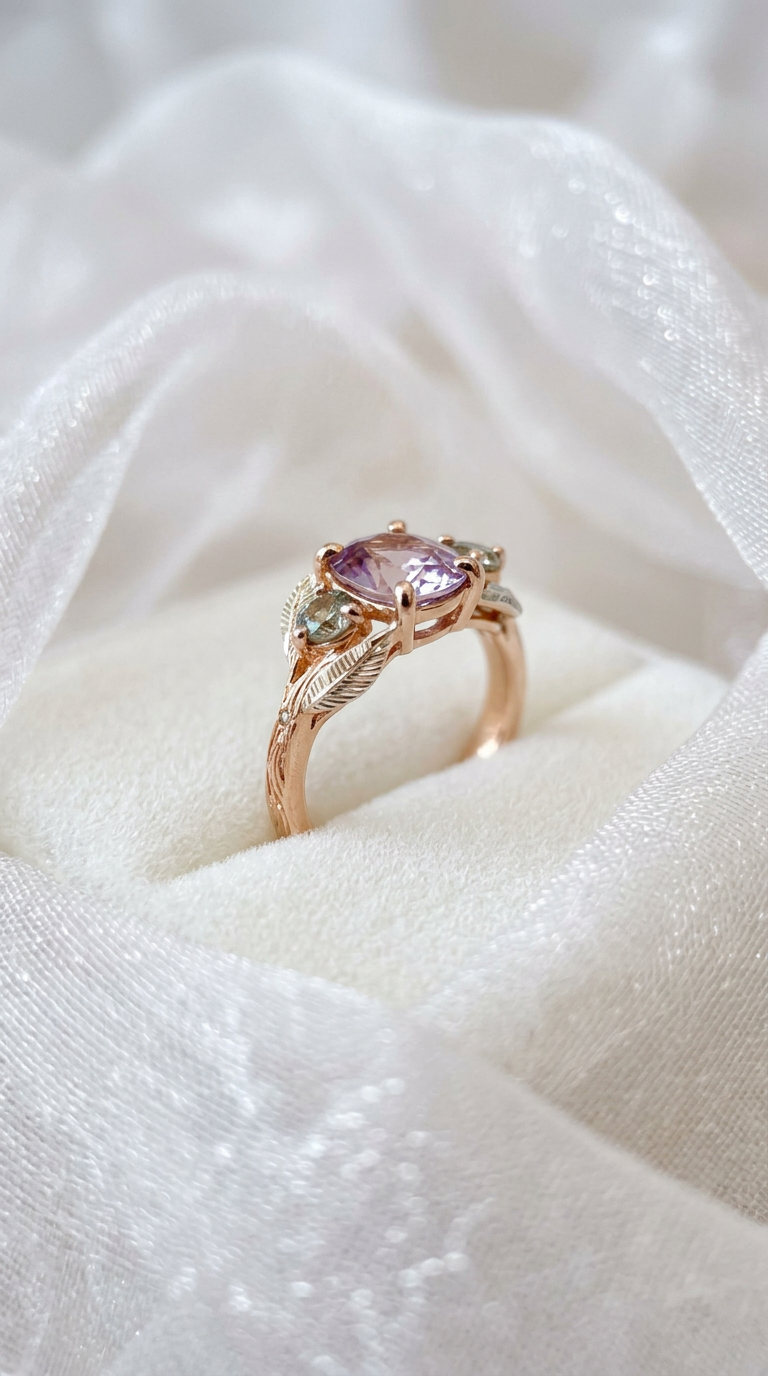 Bague « Rivière de Lumière » — Trois-quarts